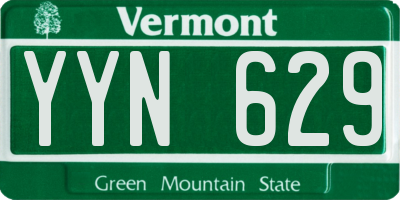 VT license plate YYN629