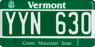 VT license plate YYN630