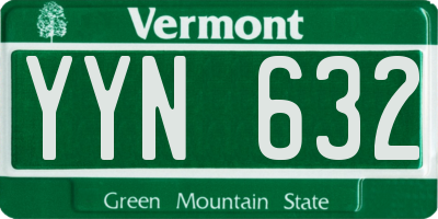 VT license plate YYN632