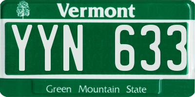 VT license plate YYN633