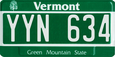 VT license plate YYN634