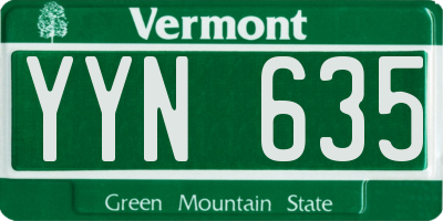 VT license plate YYN635