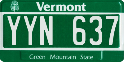 VT license plate YYN637