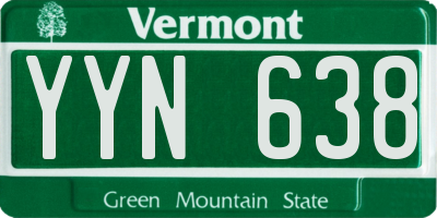 VT license plate YYN638