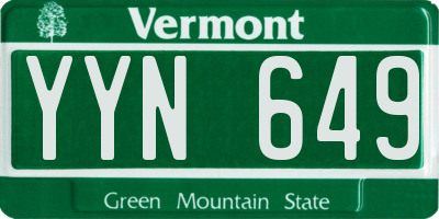 VT license plate YYN649