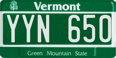 VT license plate YYN650