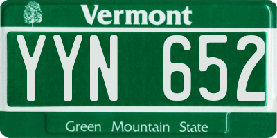 VT license plate YYN652