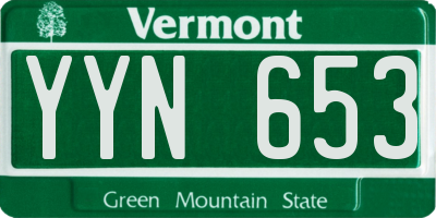 VT license plate YYN653