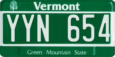 VT license plate YYN654