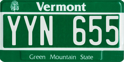 VT license plate YYN655