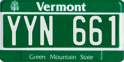 VT license plate YYN661