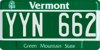 VT license plate YYN662