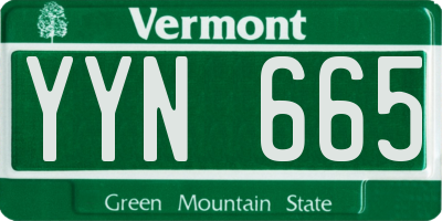VT license plate YYN665