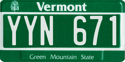 VT license plate YYN671
