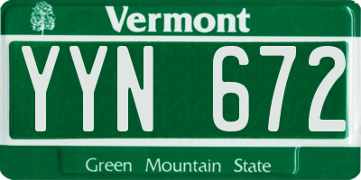 VT license plate YYN672