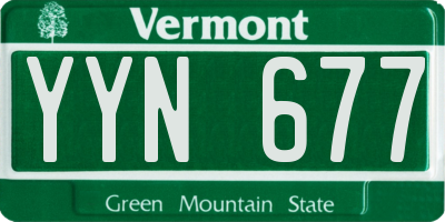 VT license plate YYN677