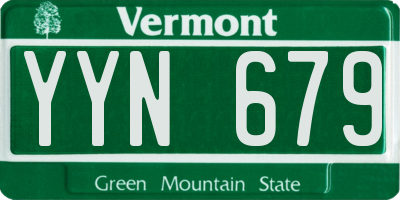 VT license plate YYN679