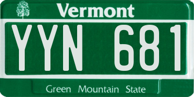 VT license plate YYN681