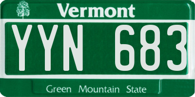 VT license plate YYN683