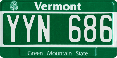 VT license plate YYN686