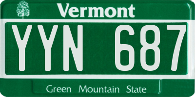 VT license plate YYN687