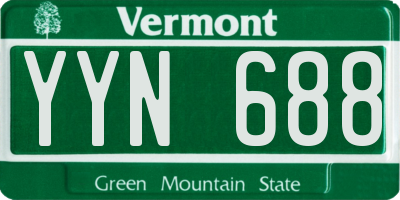 VT license plate YYN688