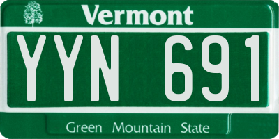 VT license plate YYN691
