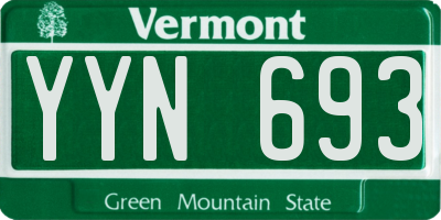 VT license plate YYN693