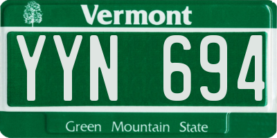 VT license plate YYN694