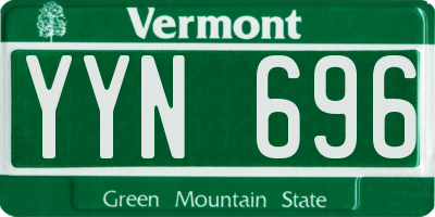VT license plate YYN696