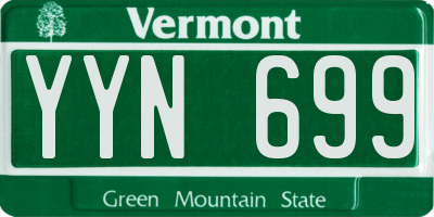 VT license plate YYN699