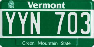 VT license plate YYN703