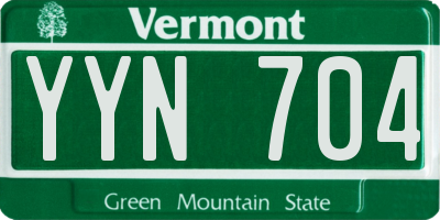 VT license plate YYN704