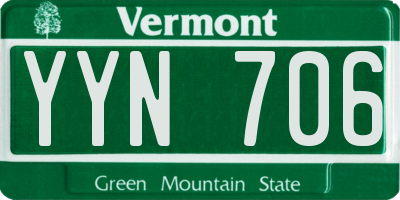 VT license plate YYN706