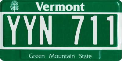 VT license plate YYN711