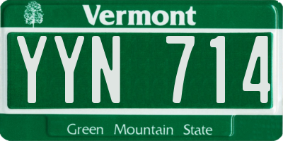 VT license plate YYN714