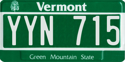 VT license plate YYN715