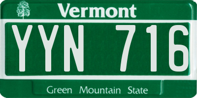 VT license plate YYN716