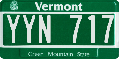 VT license plate YYN717