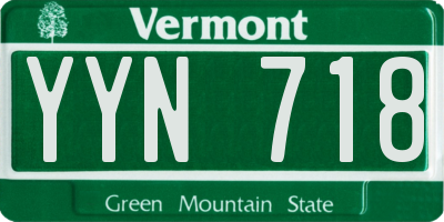 VT license plate YYN718