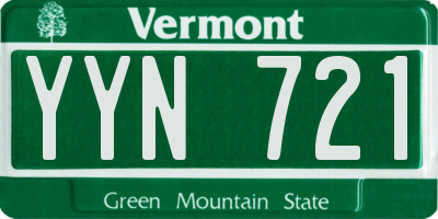VT license plate YYN721