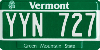 VT license plate YYN727