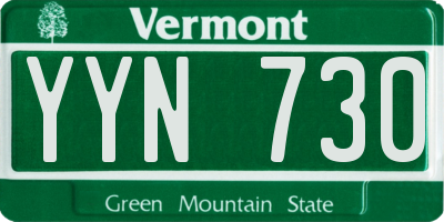 VT license plate YYN730