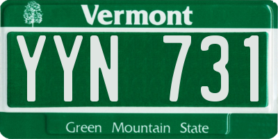 VT license plate YYN731