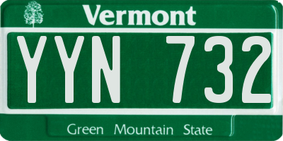 VT license plate YYN732
