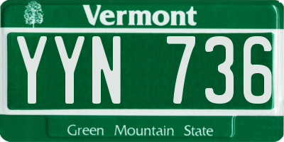 VT license plate YYN736