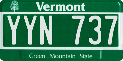 VT license plate YYN737