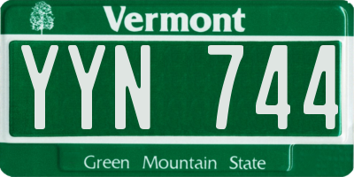 VT license plate YYN744