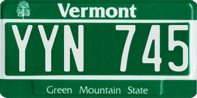 VT license plate YYN745