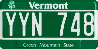 VT license plate YYN748
